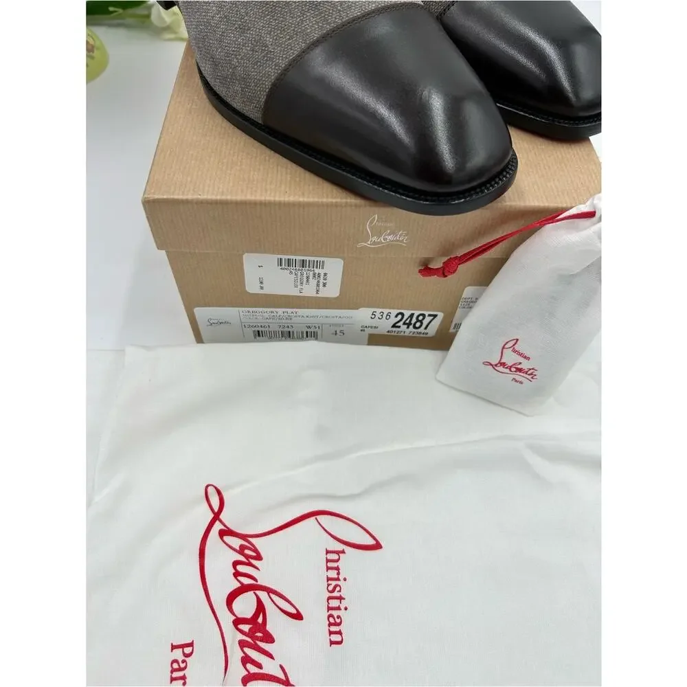 Men's Christian Louboutin,Greggo leather and fabric Oxford size 45 made in Italy